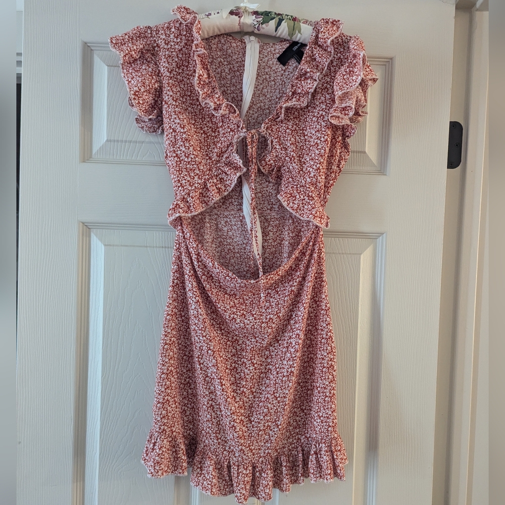 Floral Ruffle Tie-Front Dress